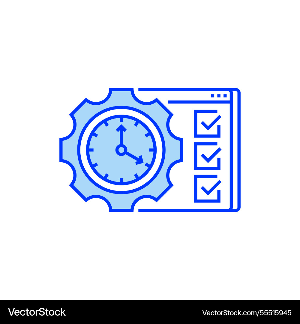 Time management filled line icon linear style Time management filled line icon linear style vector image