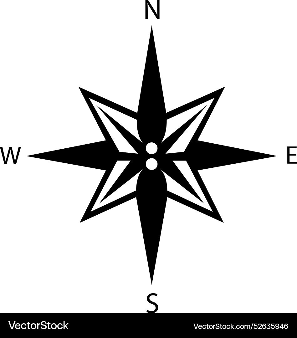 Compass navigation design directional indicator vector image