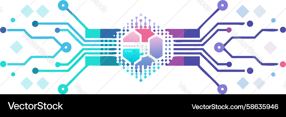 Digital Cube Network Vector Image