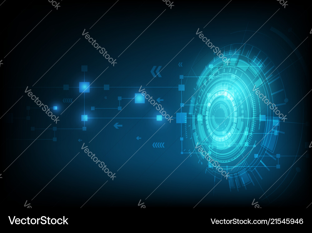 Futuristic Tech Sphere - Digital Circuit Network Vector Image