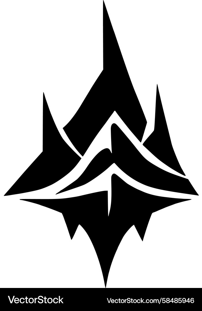 Geometric Sharp Triangle Emblem Vector Image