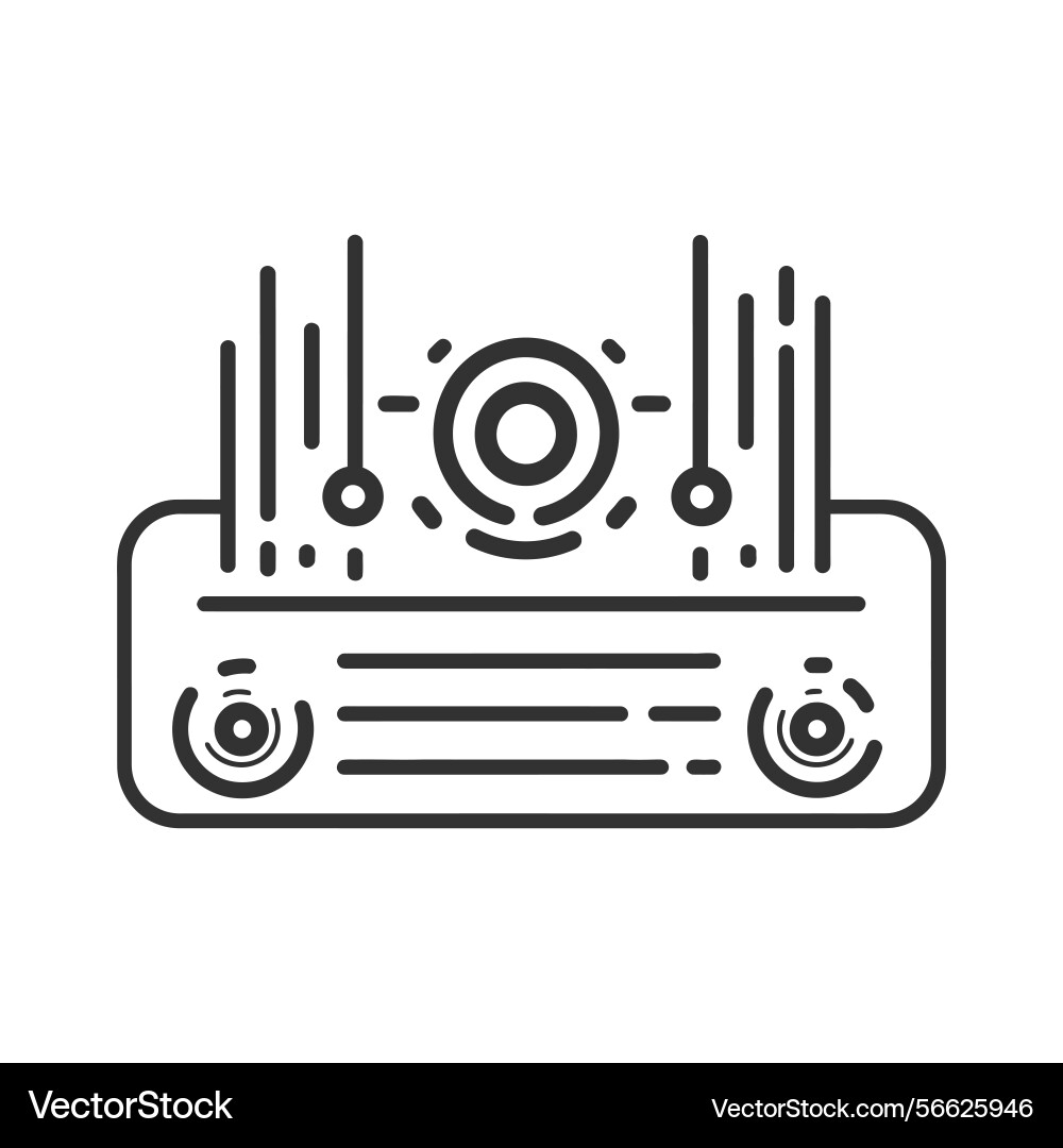 Minimal audio controller knob and sliders icon vector image