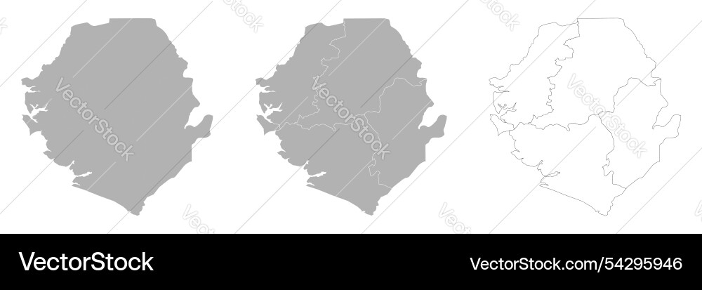 Set of sierra leone maps with main map Vector Image
