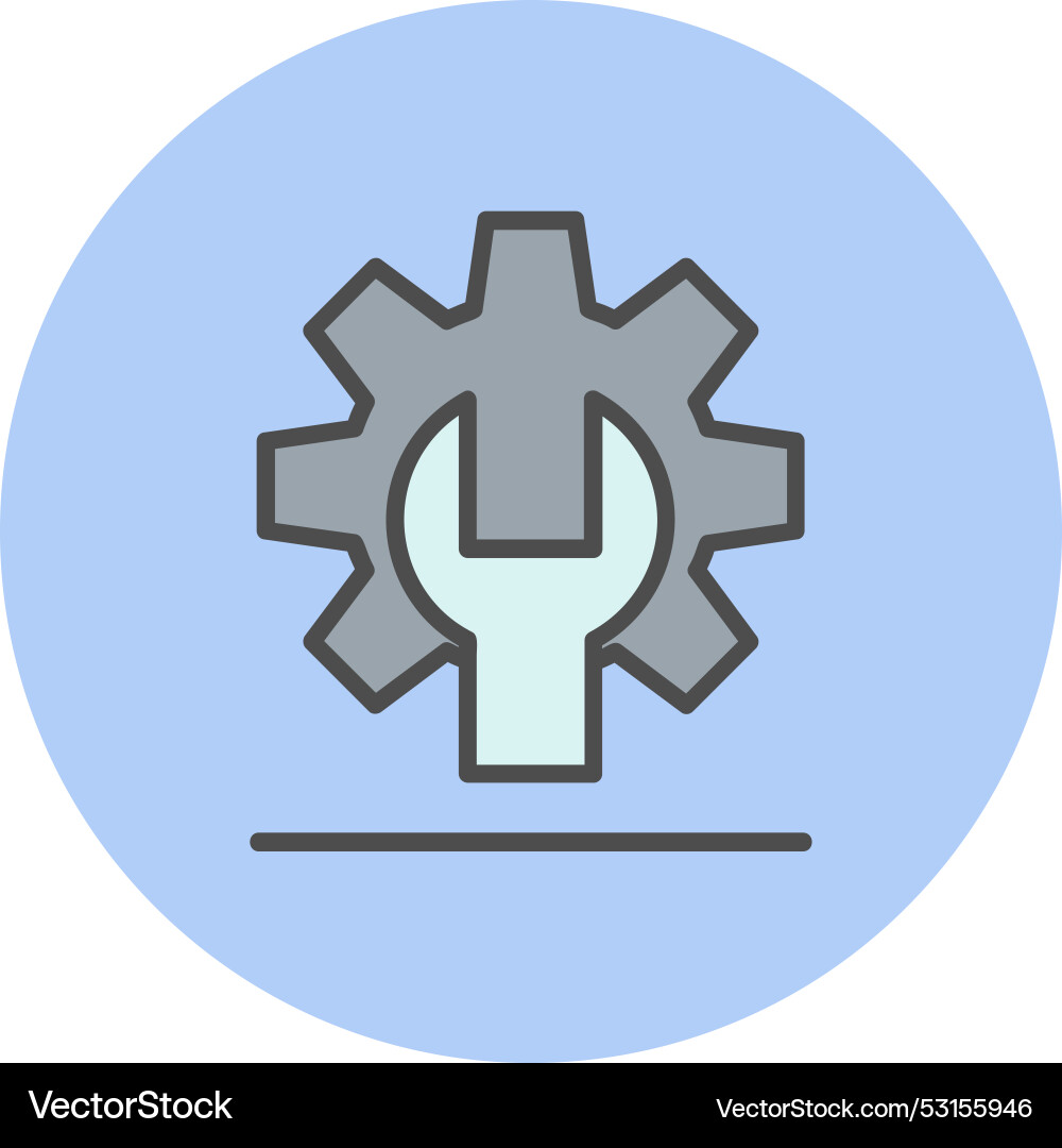 Setting line filled circle icon vector image