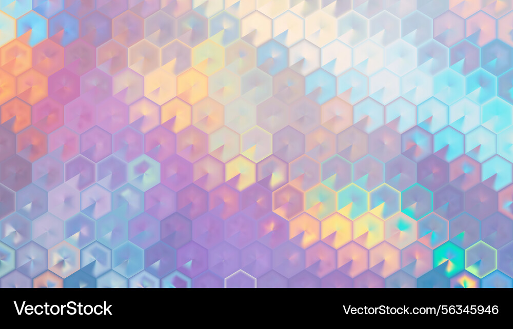 Soft pastel abstract background with 3d hexagonal vector image