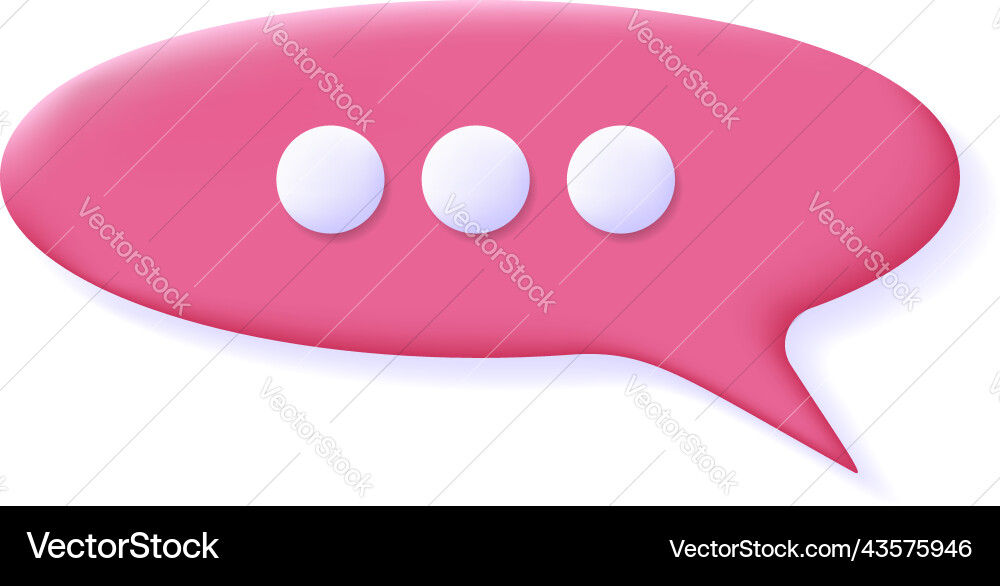 Speech bubble 3d icon message concept realistic Speech bubble 3d icon message concept realistic vector image