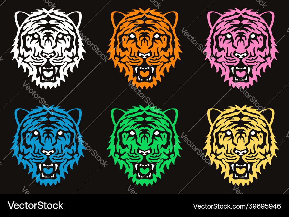 Stylized graphic drawing of face angry tiger Stylized graphic drawing of face angry tiger vector image