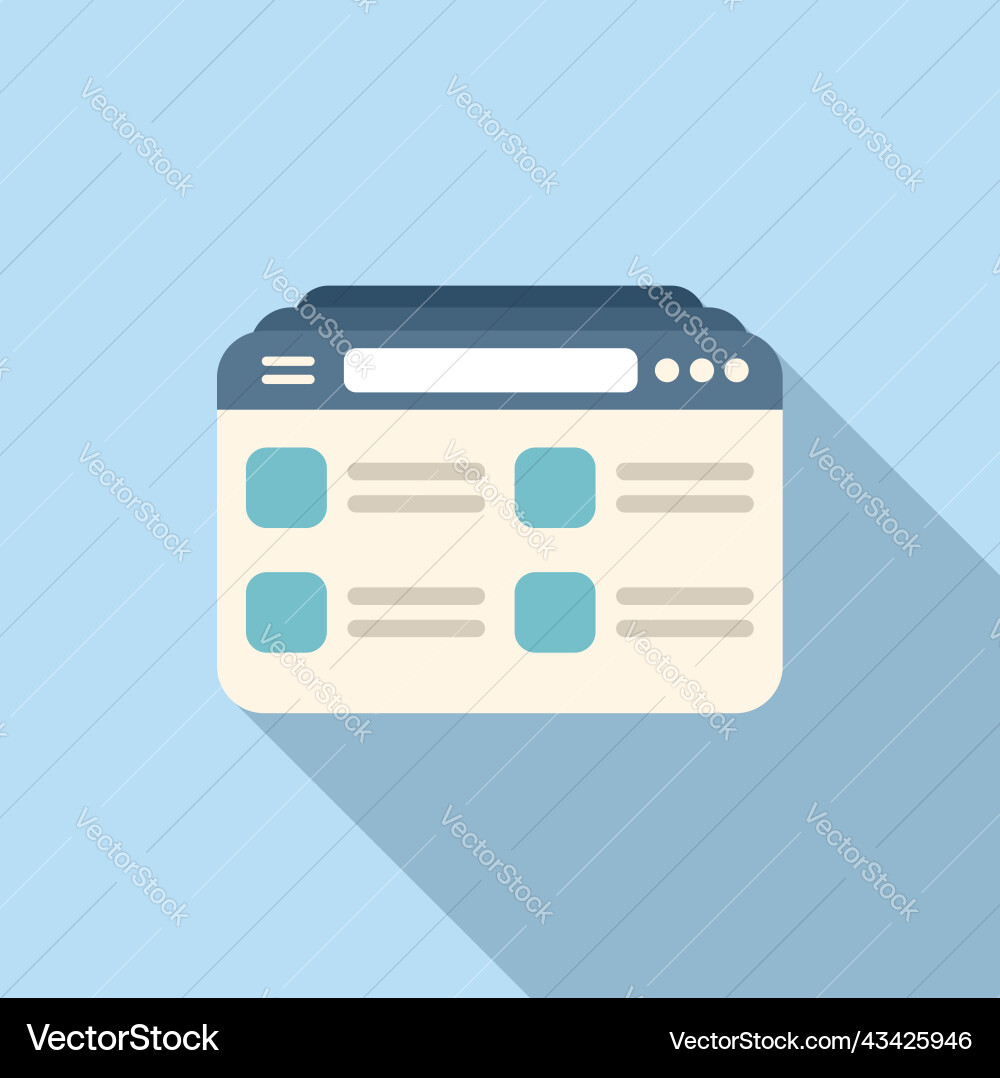 Web customer database icon flat crm data Web customer database icon flat crm data vector image