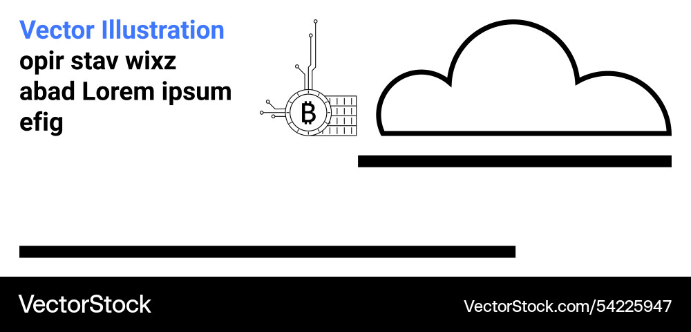 Cloud computing with blockchain technology Vector Image