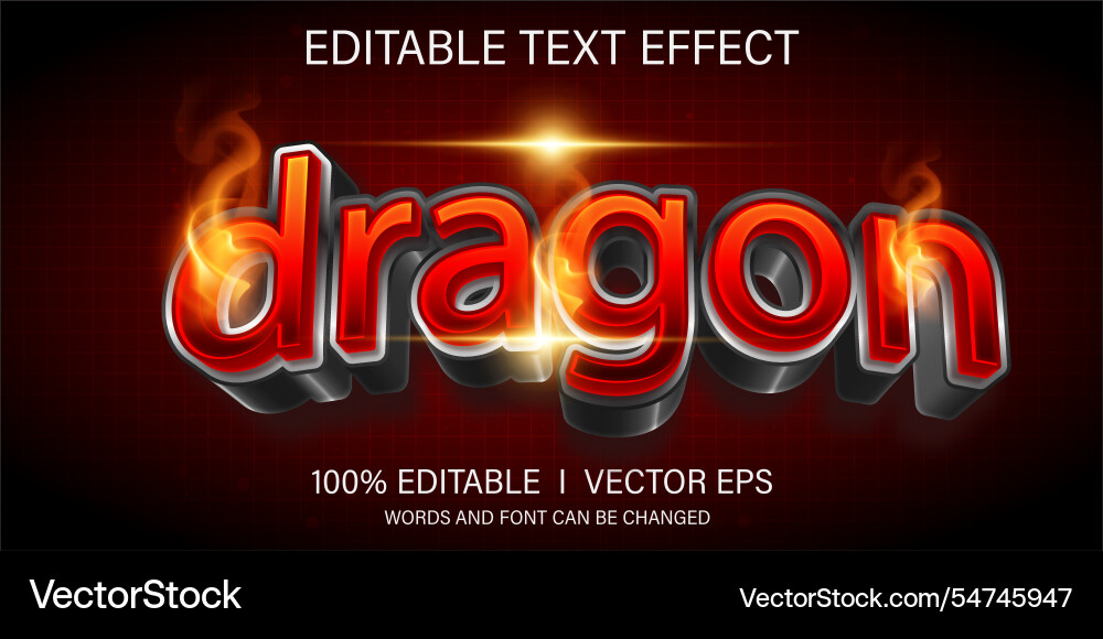Dragon text effect with modern style design Dragon text effect with modern style design Vector Image