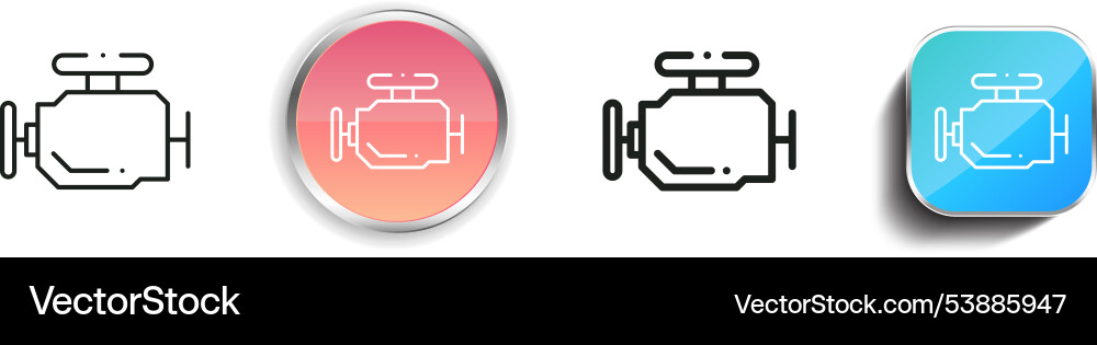Engine icon thin linear regular and button style Engine icon thin linear regular and button style Vector Image