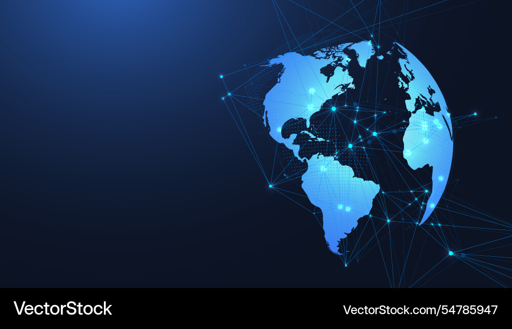 Global network connection concept big data Global network connection concept big data vector image