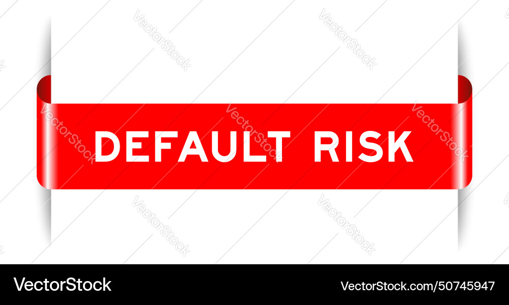Red color inserted label banner with word default Vector Image