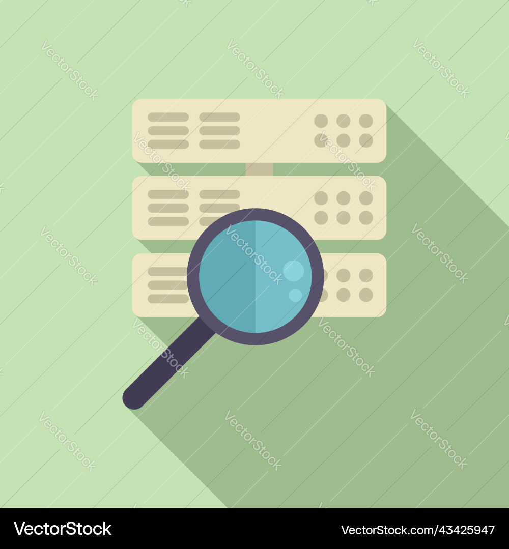 Server database icon flat crm data Server database icon flat crm data vector image