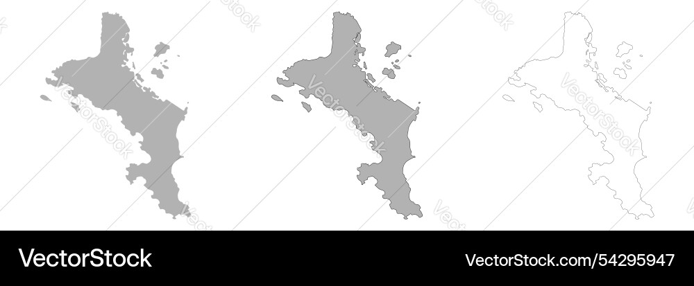 Set of seychelles maps with main map and regional Vector Image
