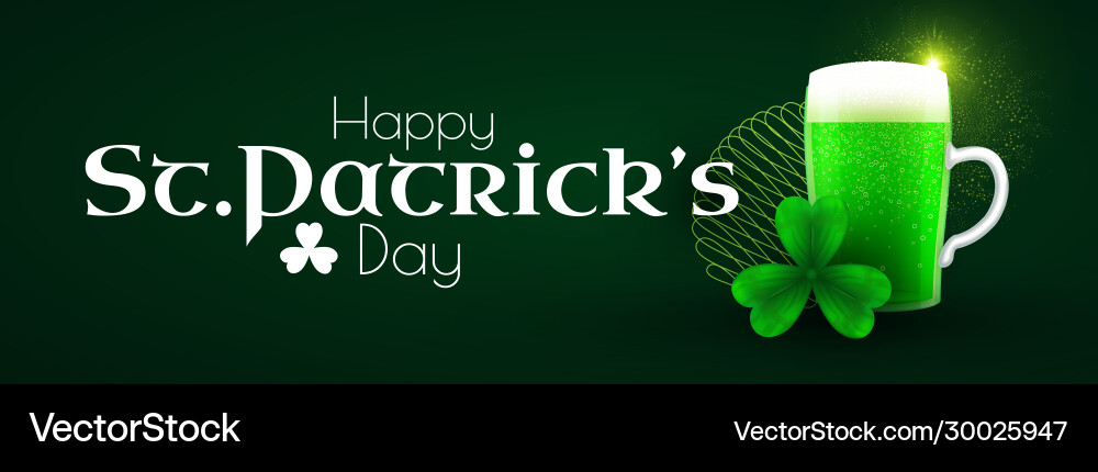 St patrick s day poster template with shamrock St patrick s day poster template with shamrock vector image