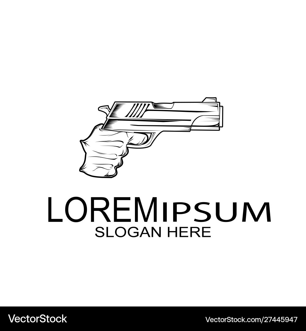 Vintage Handgun Logo Vector Image