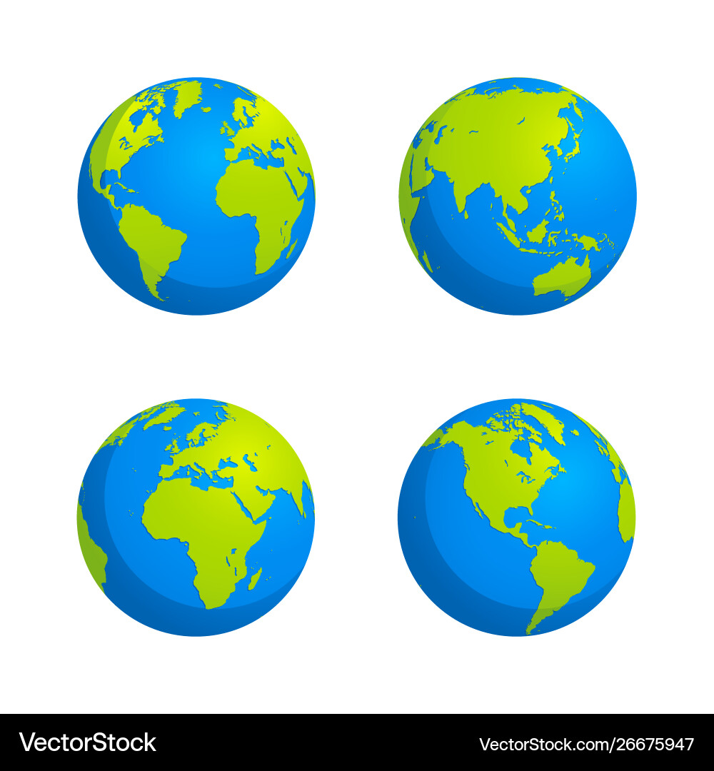 World globe maps Royalty Free Vector Image - VectorStock
