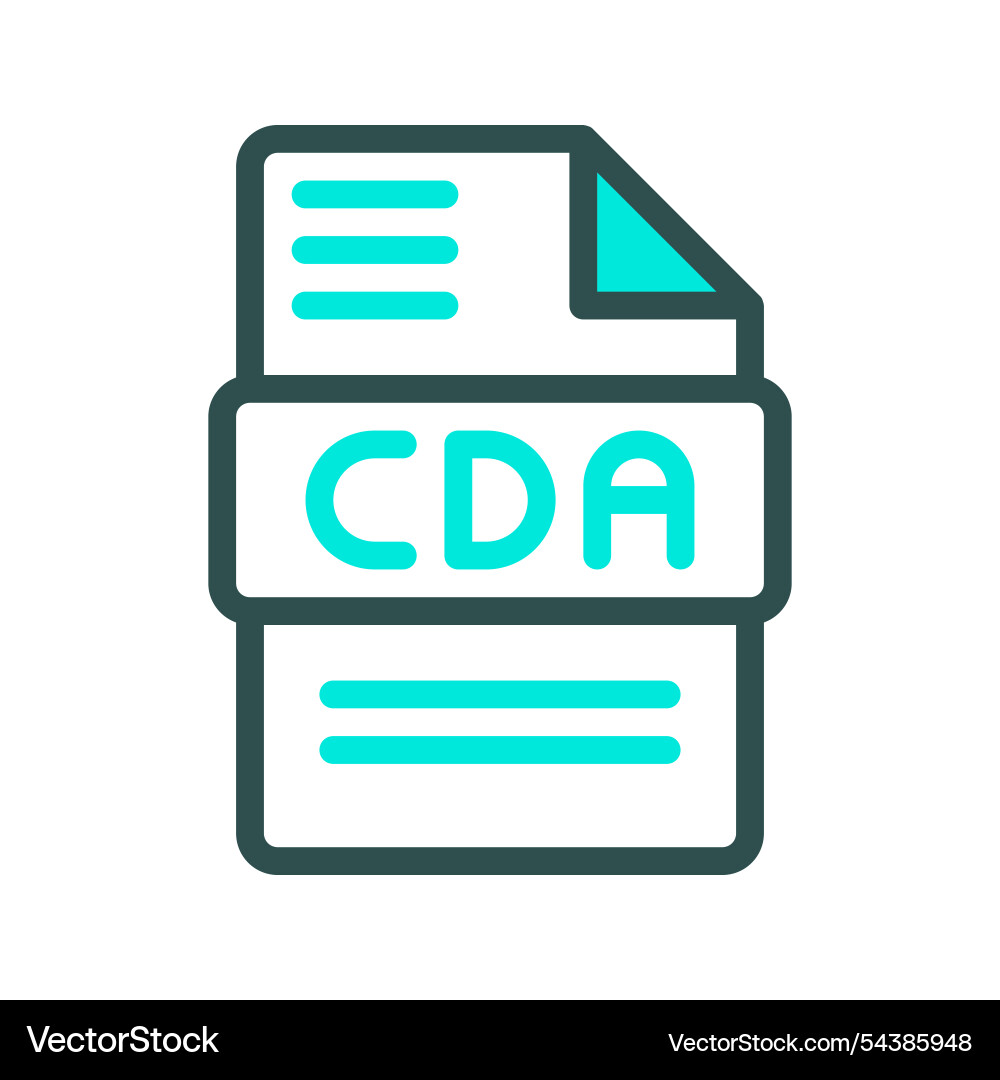 Cda audio file icon with dynamic and stylish Cda audio file icon with dynamic and stylish vector image