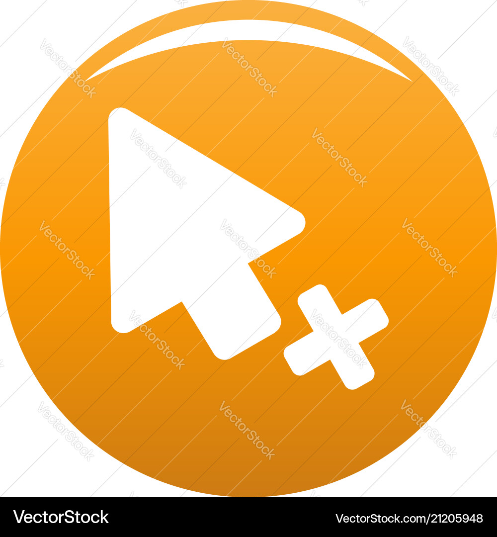 Cursor failure icon orange Vector Image