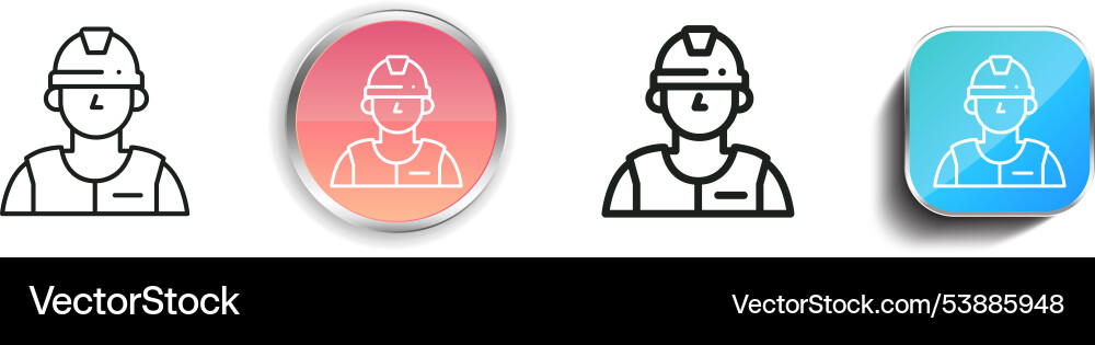 Engineer icon thin linear regular and button vector image