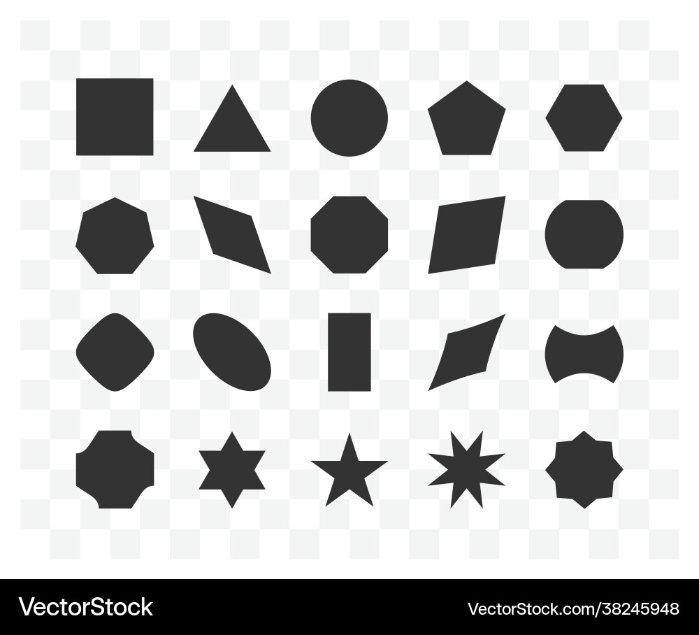Geometric Shape Icon Set Royalty Free Vector Image