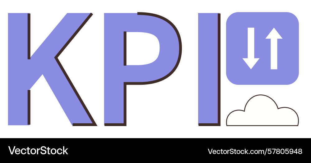 Kpi concept with cloud synchronization and data Kpi concept with cloud synchronization and data vector image