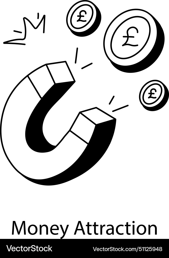 Money attraction Royalty Free Vector Image - VectorStock