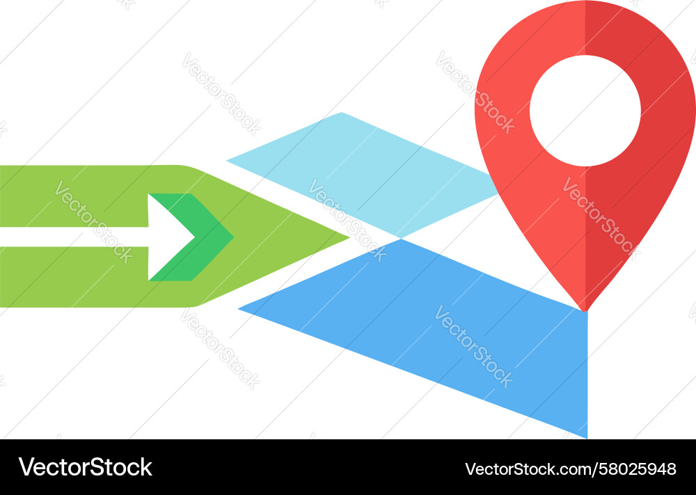 Navigation Route with Location Pin Vector Image
