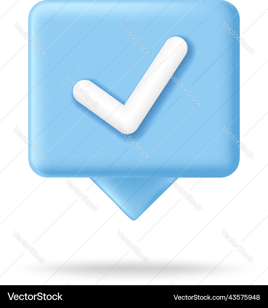 Speech bubble 3d icon message concept realistic Speech bubble 3d icon message concept realistic vector image