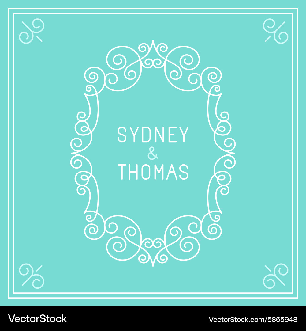 Trendy linear frame with copy space for text vector image