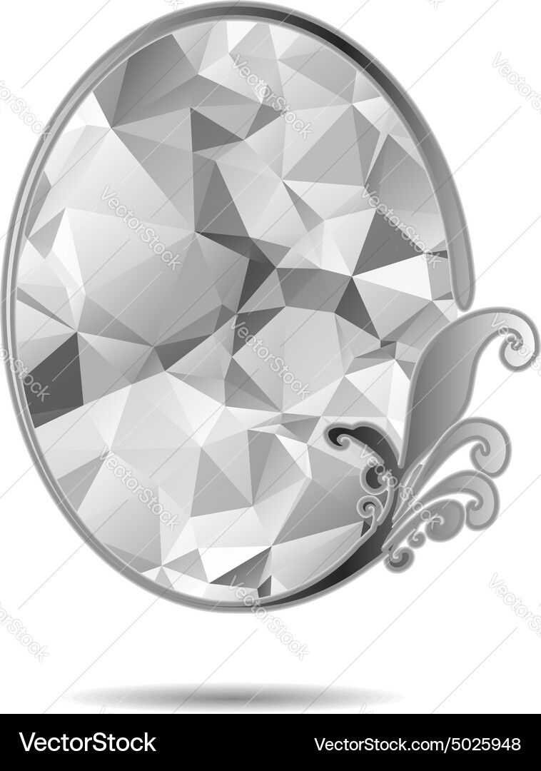 Triangle mirror polygonal diamond Vector Image