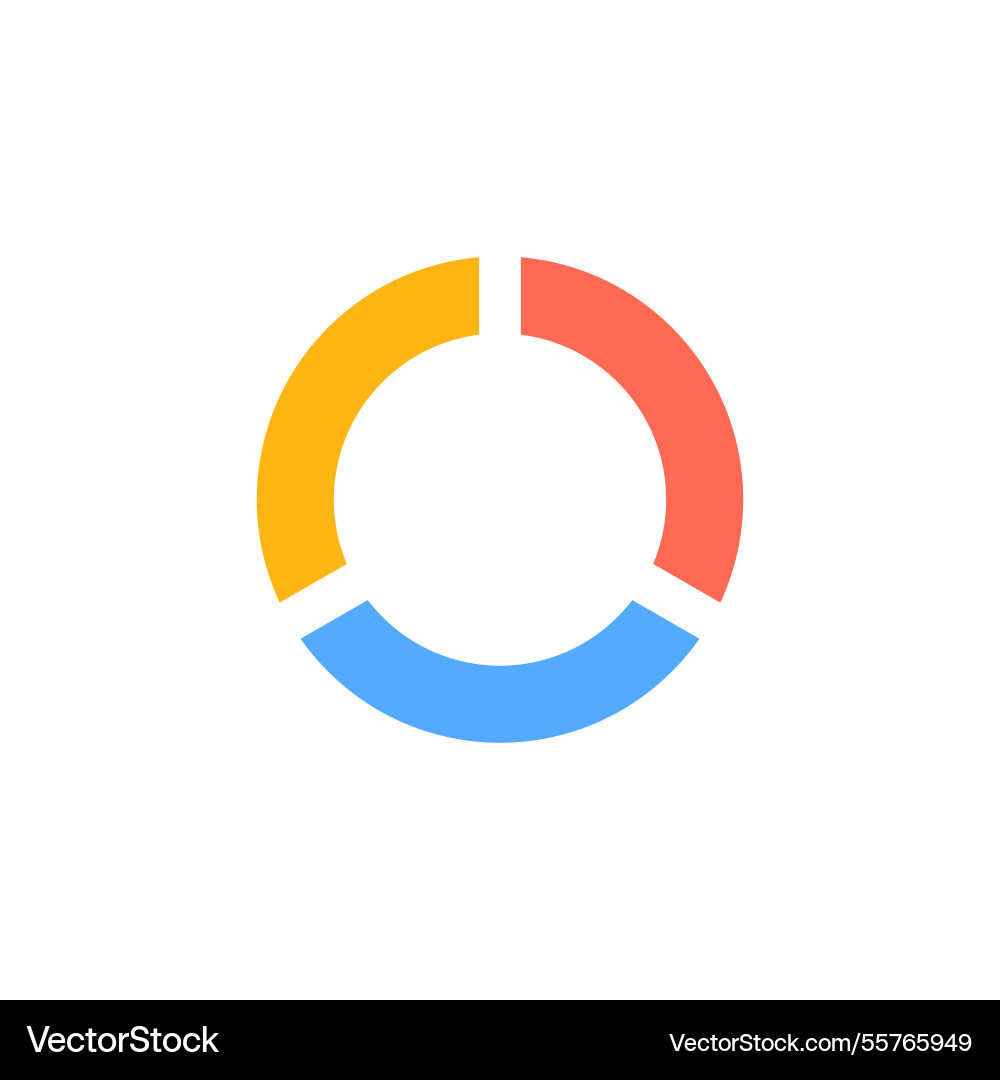 Colorful circular chart with three segments vector image