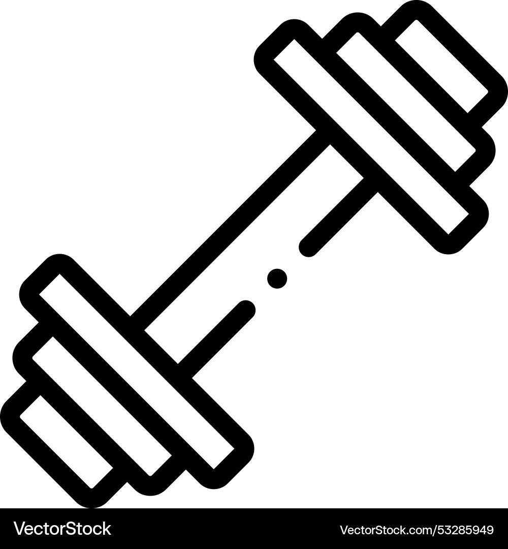 Dumbbell icon thin linear style design isolated Dumbbell icon thin linear style design isolated Vector Image