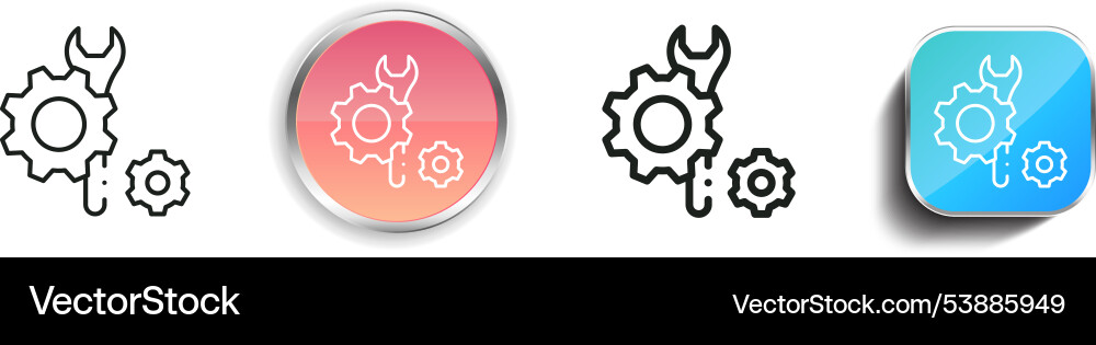 Engineering icon thin linear regular and button Vector Image