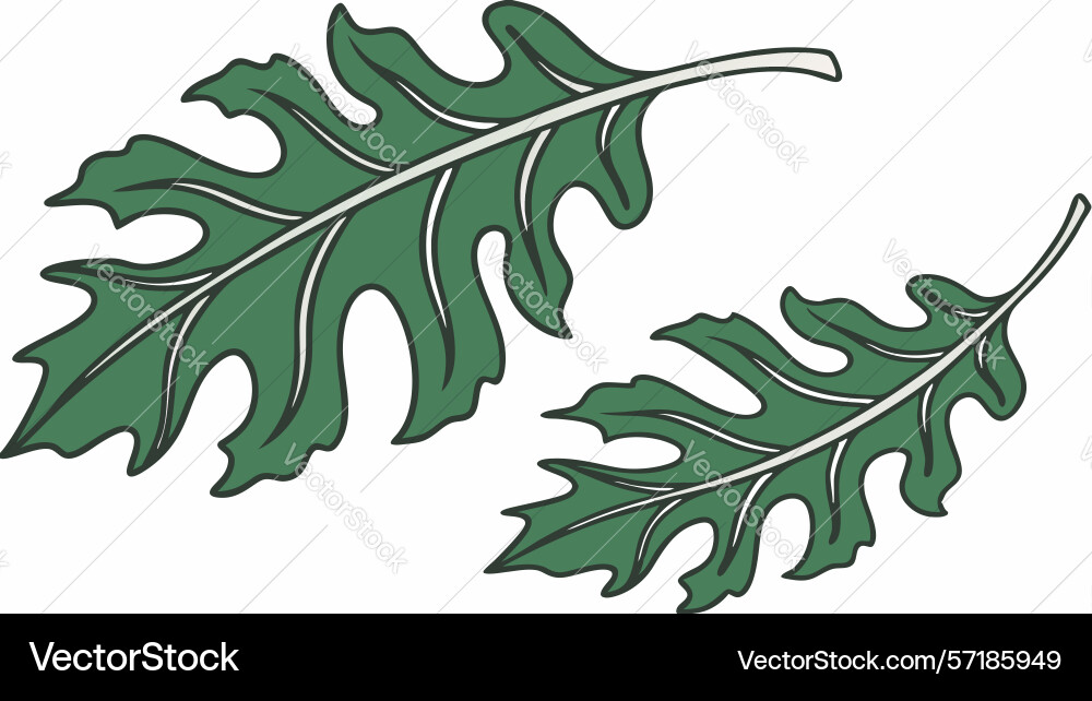 Oak leaf and acorn botanical design generative ai vector image