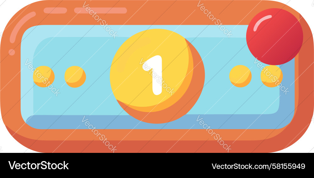 Retro Game Number One with Coin Vector Image