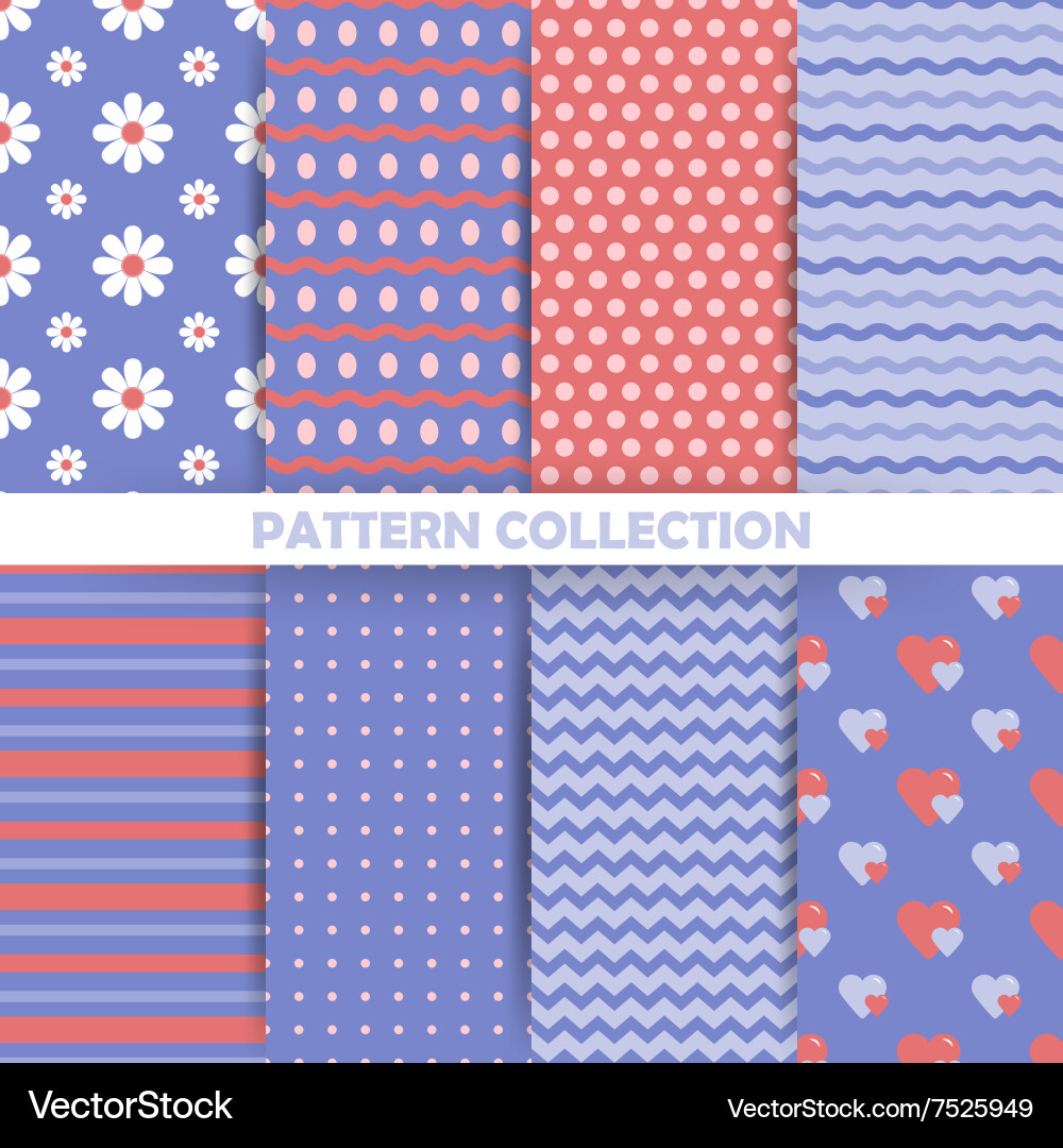 Retro Seamless Pattern Set vector image