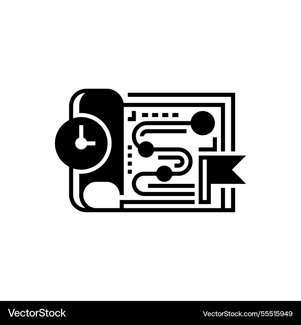 Roadmap solid line icon linear style sign Vector Image
