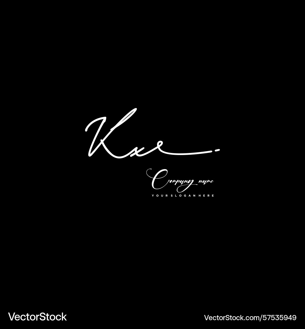 Signature style kx initial logos initials logo Vector Image