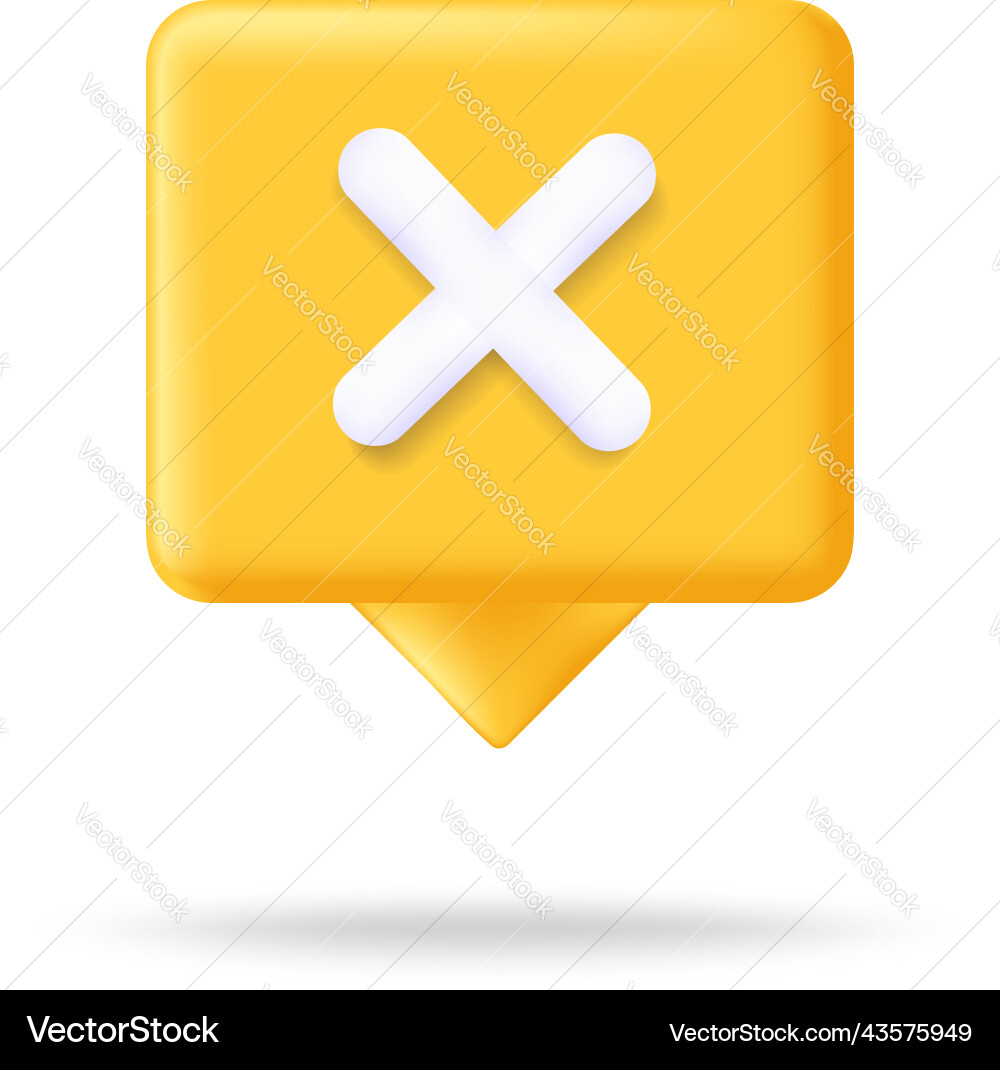 Speech bubble 3d icon message concept realistic Vector Image