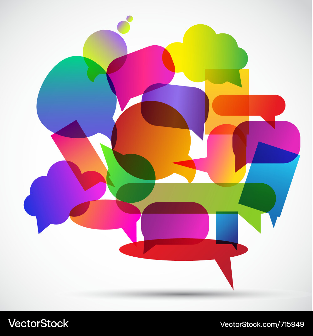 Speech Bubbles - Colorful Communication Vector Image