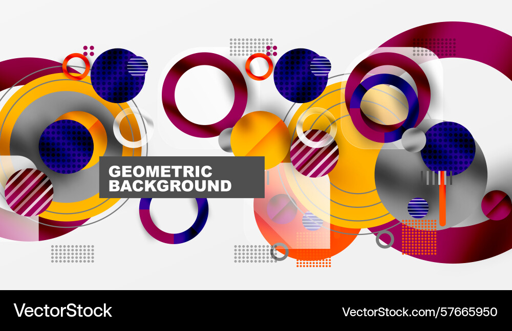 Abstract composition overlapping circles squares Abstract composition overlapping circles squares Vector Image