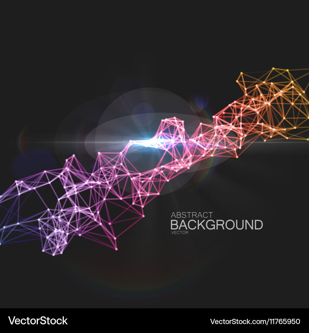 Abstract illuminated particles and lines vector image