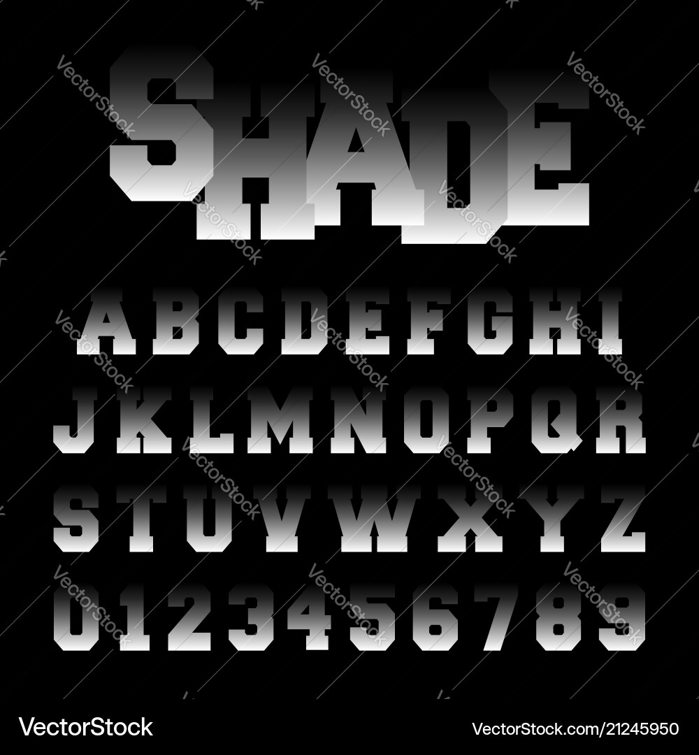 Alphabet font shade design Alphabet font shade design vector image