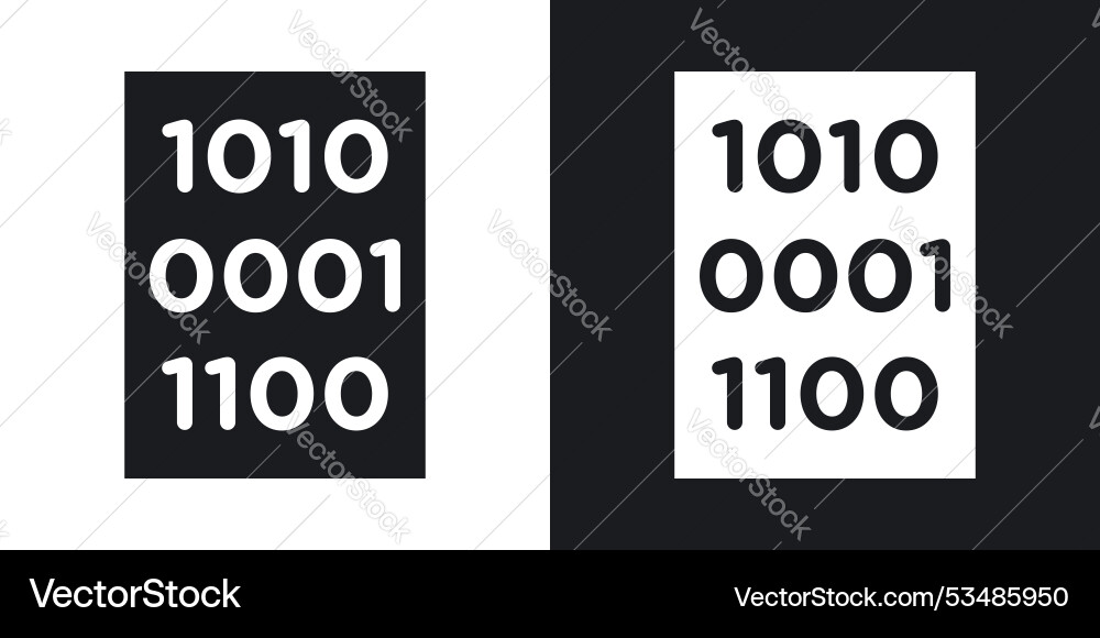 Binary codeline in thin line black color flat Binary codeline in thin line black color flat vector image
