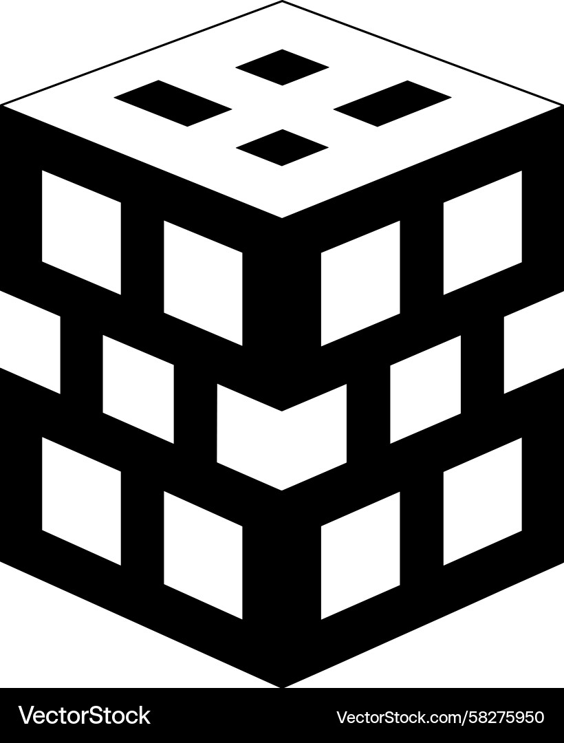 Monochrome Cube Stack Pattern Vector Image