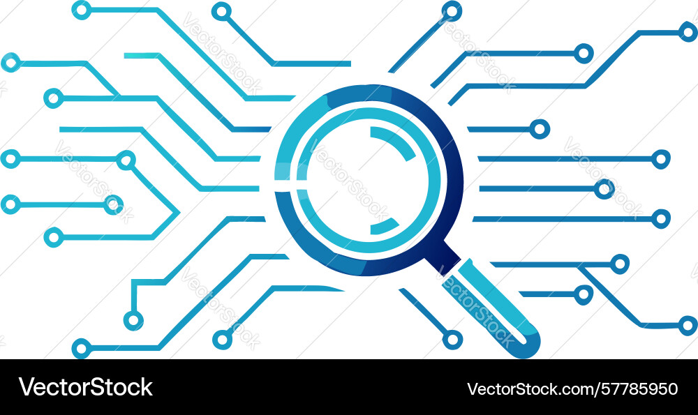 Quantum search advanced data analysis design vector image