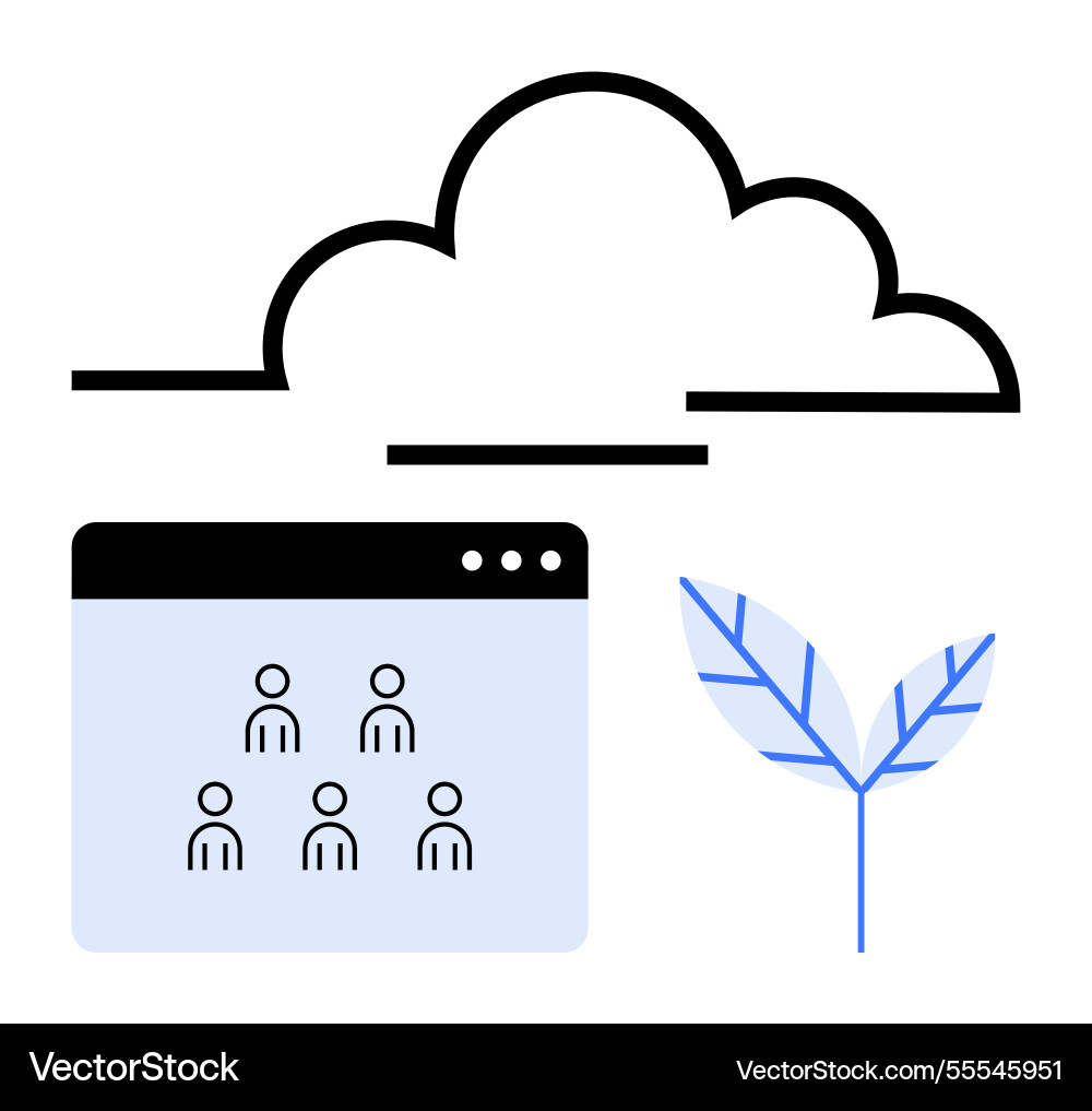 Cloud computing concept with team collaboration Cloud computing concept with team collaboration vector image