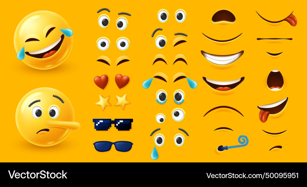 Emoji Zeichensatz benutzerdefinierte Emoticon Konstrukteur Emoji Zeichensatz benutzerdefinierte Emoticon Konstrukteur vektorbild